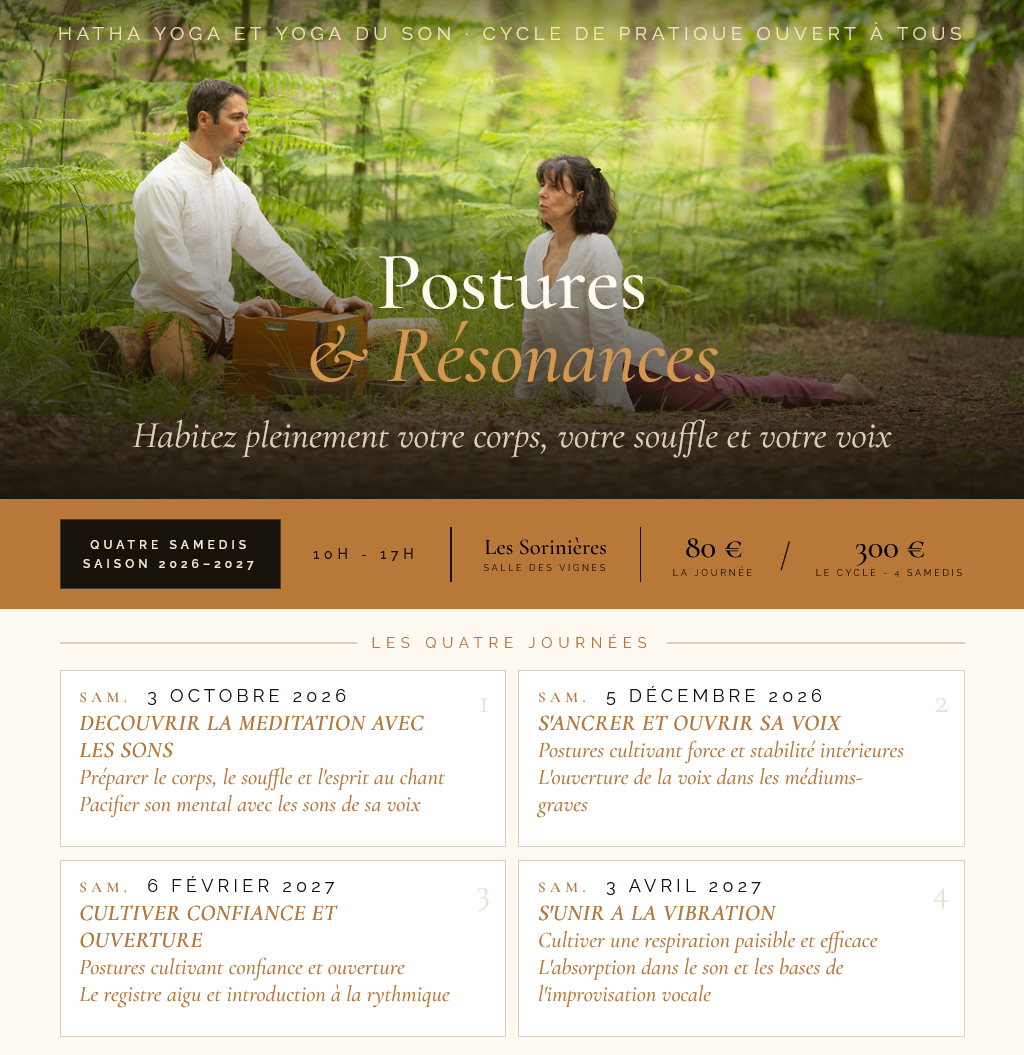 Stage Yoga - Affiche cycle Postures & Résonance 2026–2027 small